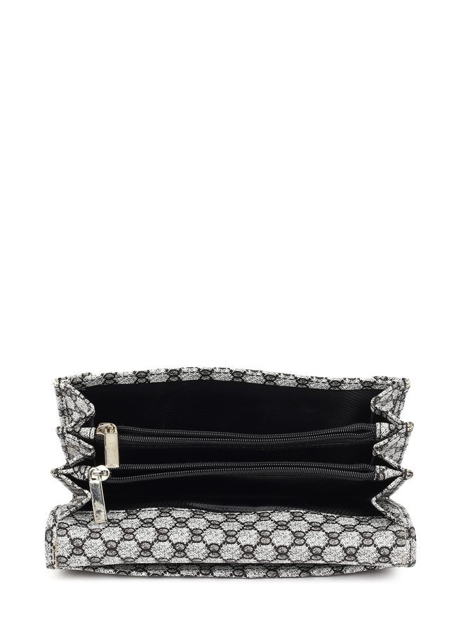 LORENZ Women's Grey Bi-Fold Faux Leather Hand Clutch Wallet Purse (Star Austin Series)| CLT-05 - Image 4